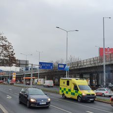 Bridge of Čuprova street over Sokolovská street