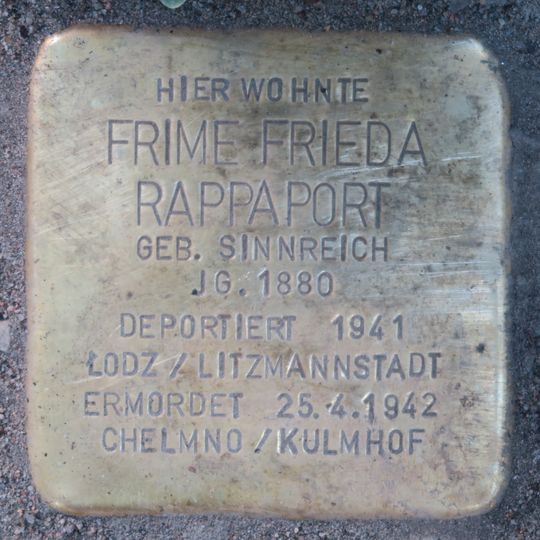 Stolperstein en memoria de Frime Frieda Rappaport