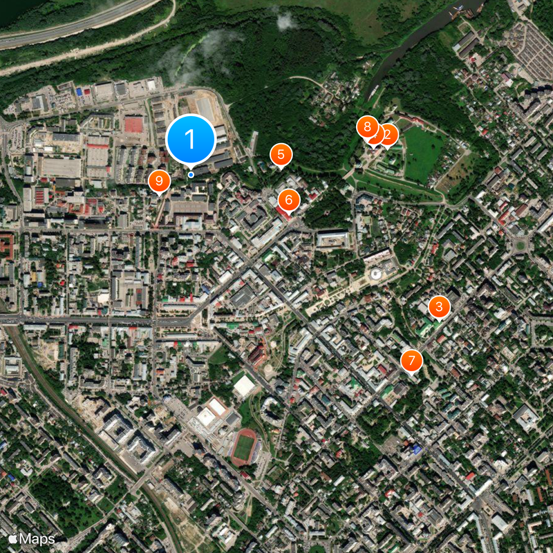 Escuela Superior de Mando Aerotransportado de Riazán Mapa