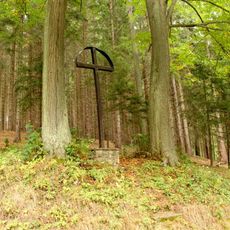 Dřevěný kříž východně od Branné v osadě Zadní Alojzov