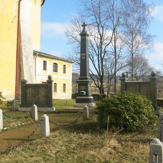 Pomník padlým u kostela v Lobendavě