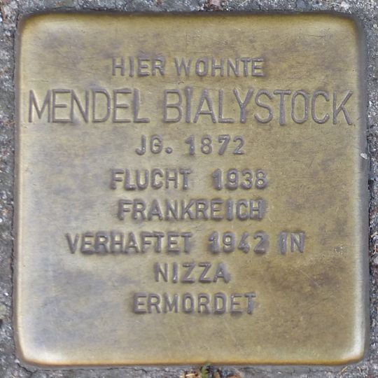 Stolperstein dedicated to Mendel Bialystock