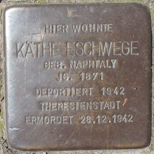 Stolperstein en memoria de Käthe Eschwege