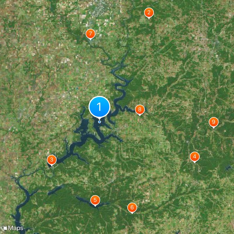 Grand Lake o' the Cherokees Mappa