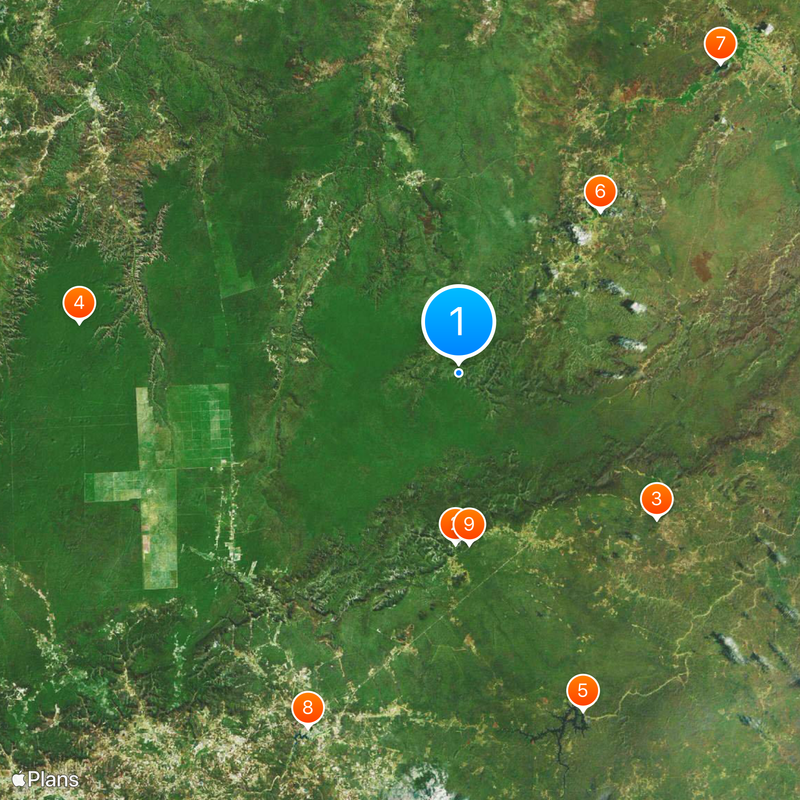 Parque nacional de la Sierra de Capivara. Mapa