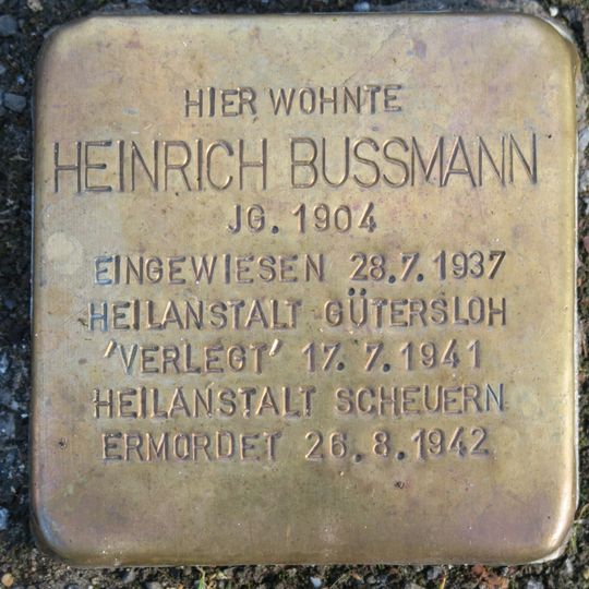 Stolperstein für Heinrich Bussmann