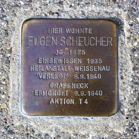 Stolperstein à la mémoire d’Eugen Scheucher
