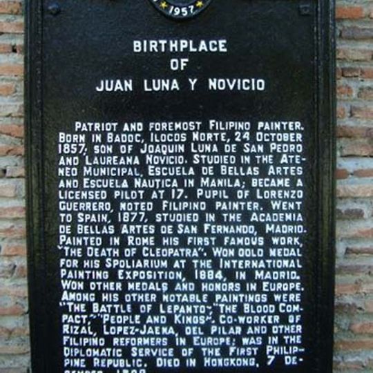 Birthplace of Juan Luna y Novicio historical marker