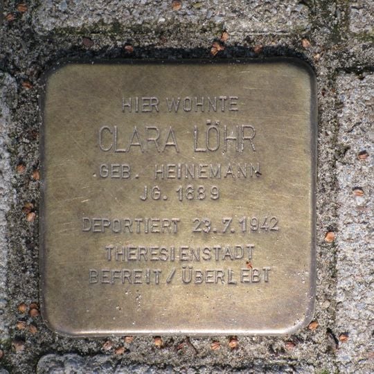 Stolperstein dedicated to Clara Löhr
