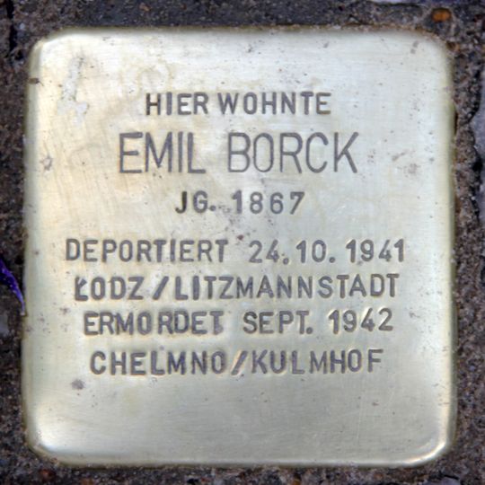 Stolperstein en memoria de Emil Borck
