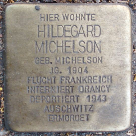 Stolperstein dedicated to Hildegard Michelson