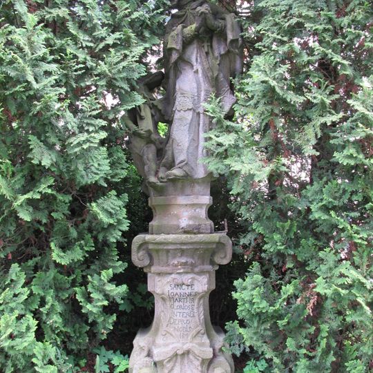Statue of John of Nepomuk near church in Lázně Kynžvart