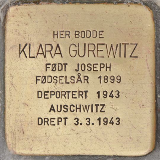Stolperstein en memoria de Klara Gurewitz, f. Joseph