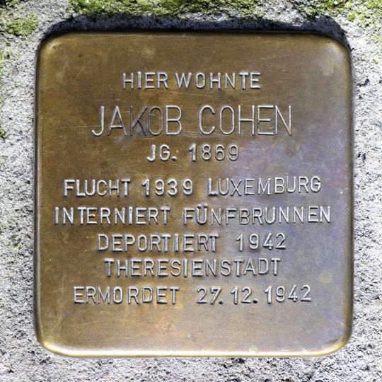 Stolperstein en memoria de Jakob Cohen