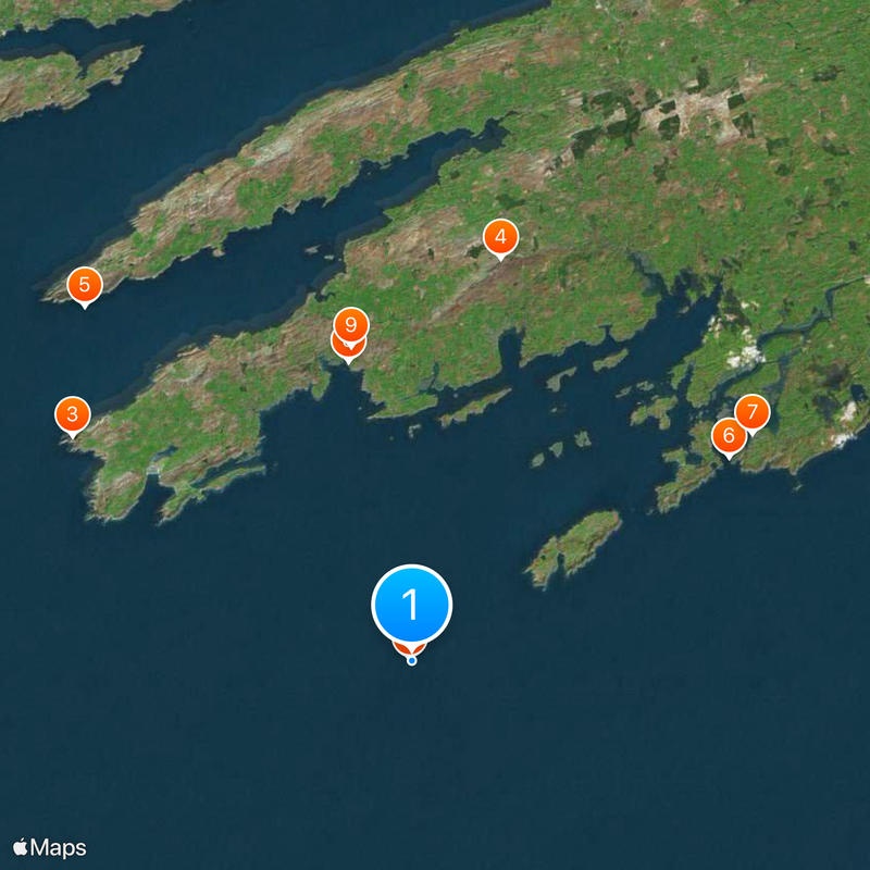 Fastnet Rock Map