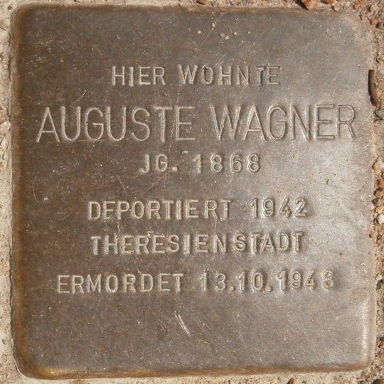 Stolperstein em memória de Auguste Wagner