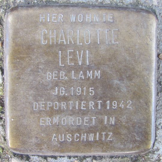Stolperstein dedicated to Charlotte Levi