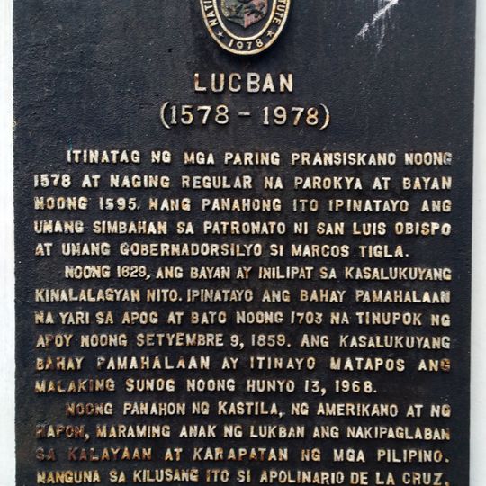 Lucban historical marker