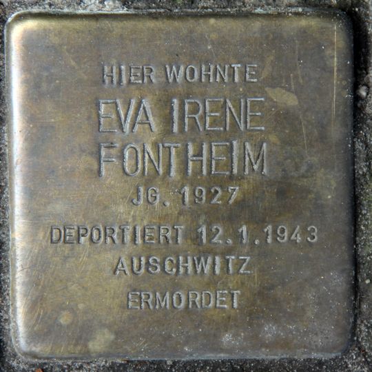 Stolperstein en memoria de Eva Irene Fontheim