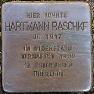 Stolperstein dedicated to Hartmann Raschke