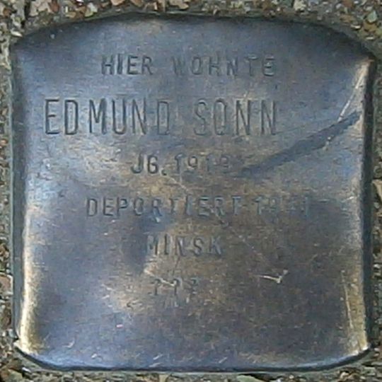 Stolperstein dedicated to Edmund Sonn