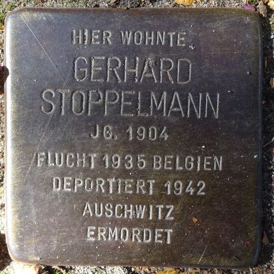 Stolperstein dedicated to Gerhard Stoppelmann