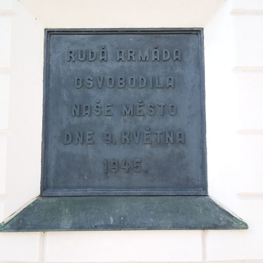 Plaque commemorating the liberation of Trutnov