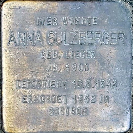 Stolperstein en memoria de Anna Sulzberger geb. Lieber