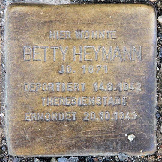Stolperstein en memoria de Betty Heymann