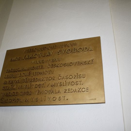 Pamětní deska Jaroslava Svobody v Třebíčském gymnáziu