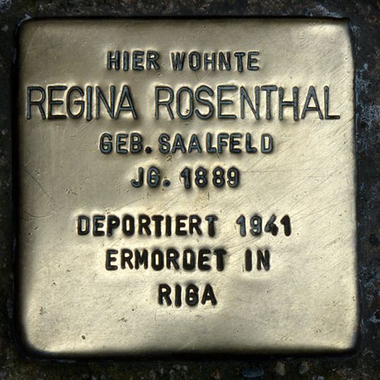 Stolperstein à la mémoire de Regina Rosenthal