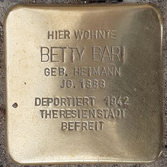 Stolperstein dedicated to Betty Bari