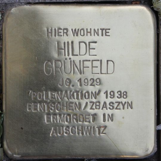 Stolperstein en memoria de Hilde Grünfeld