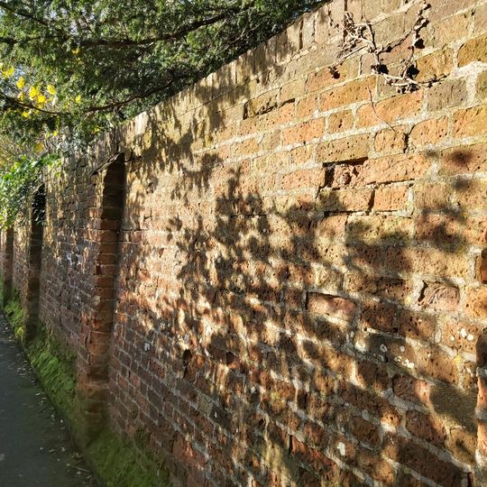 Garden Wall In Church Passage To Rear Of Vernon House And Facing On To The Allotment Gardens