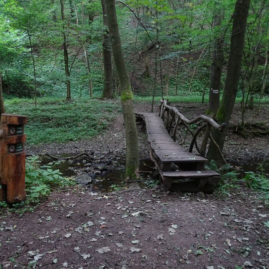 Lávka stezky k hradu Týřov přes Úpořský potok