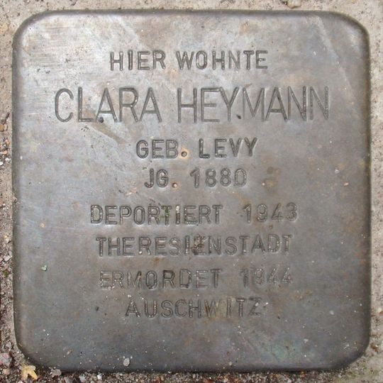 Stolperstein dedicated to Clara Heymann