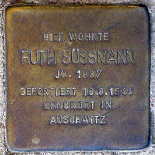 Stolperstein dedicated to Ruth Süssmann