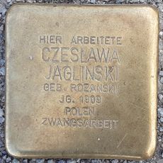 Stolperstein dedicated to Czeslawa Jaglinski (mother)