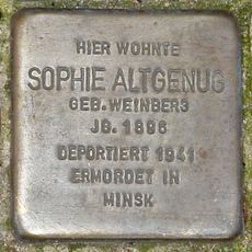 Stolperstein dedicated to Sophie Altgenug