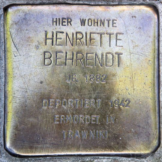 Stolperstein à la mémoire de Henriette Behrendt
