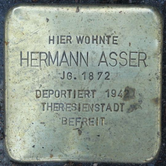 Stolperstein dedicated to Hermann Asser