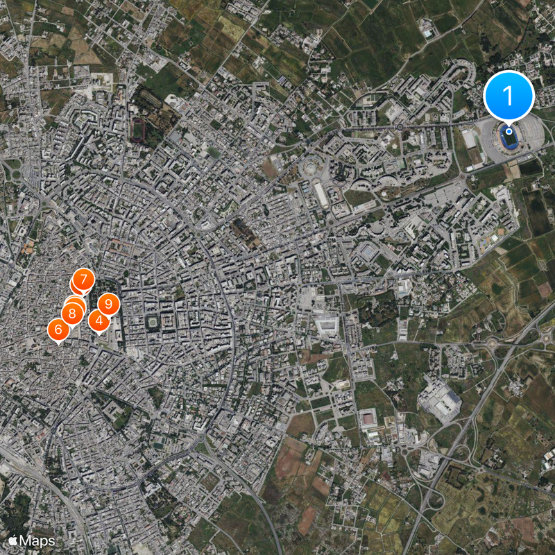 Stadio Via del Mare Map