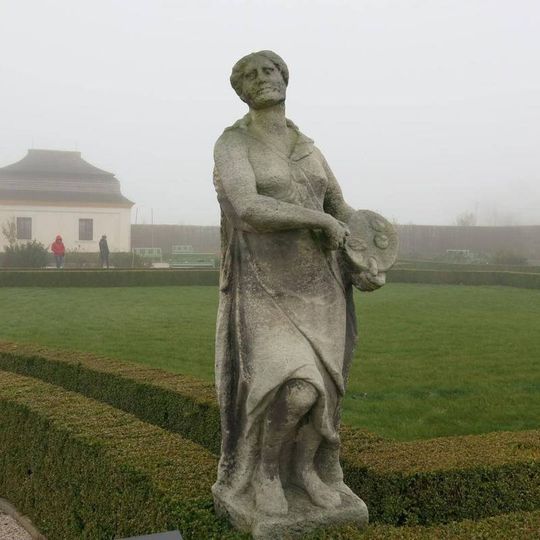 Socha alegorie Malířství v zahradě špitálu v Kuksu