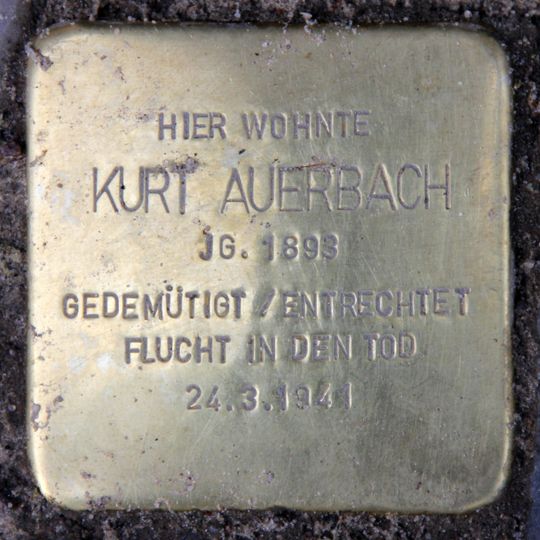 Stolperstein dedicated to Kurt Auerbach