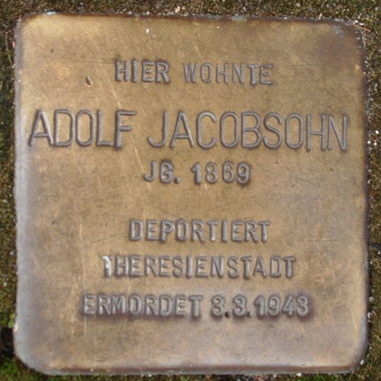 Stolperstein en memoria de Alfred Jacobsohn