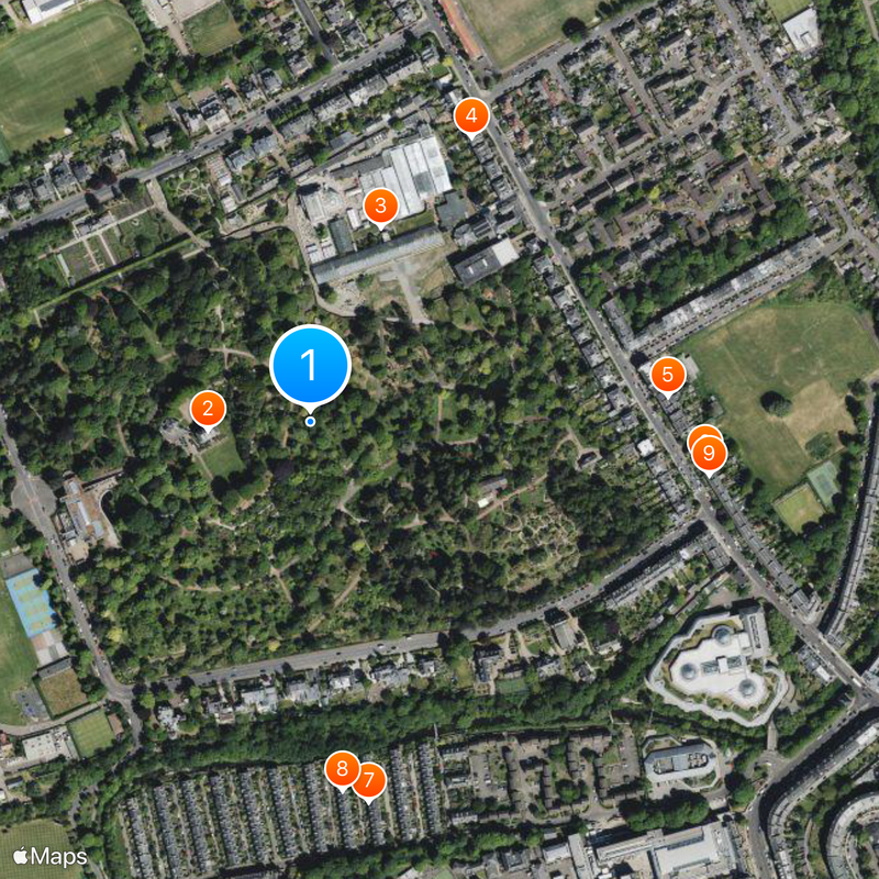 Giardino botanico reale di Edimburgo Mappa