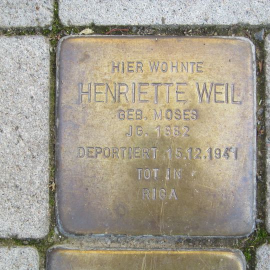 Stolperstein dedicated to Henriette Weil