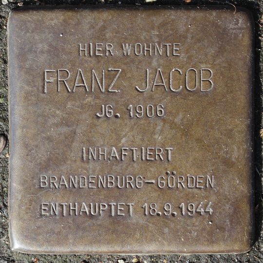 Stolperstein en memoria de Franz Jacob