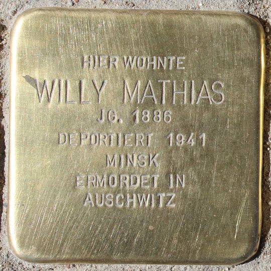 Stolperstein dedicated to Willy Mathias