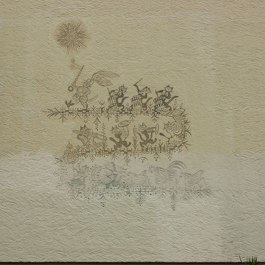 Musizierende Katzen und Hühner